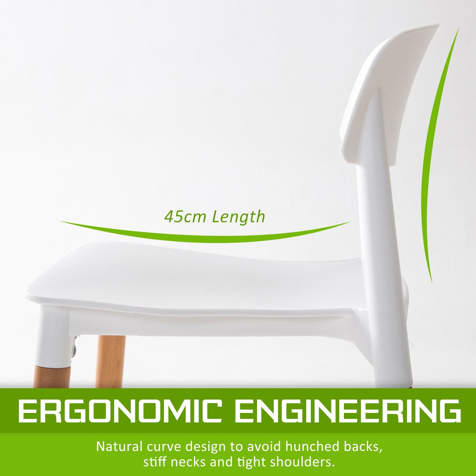 La Bella 4 Set White Retro Belloch Stackable Dining Cafe Chair-Furniture > Bar Stools & Chairs-PEROZ Accessories