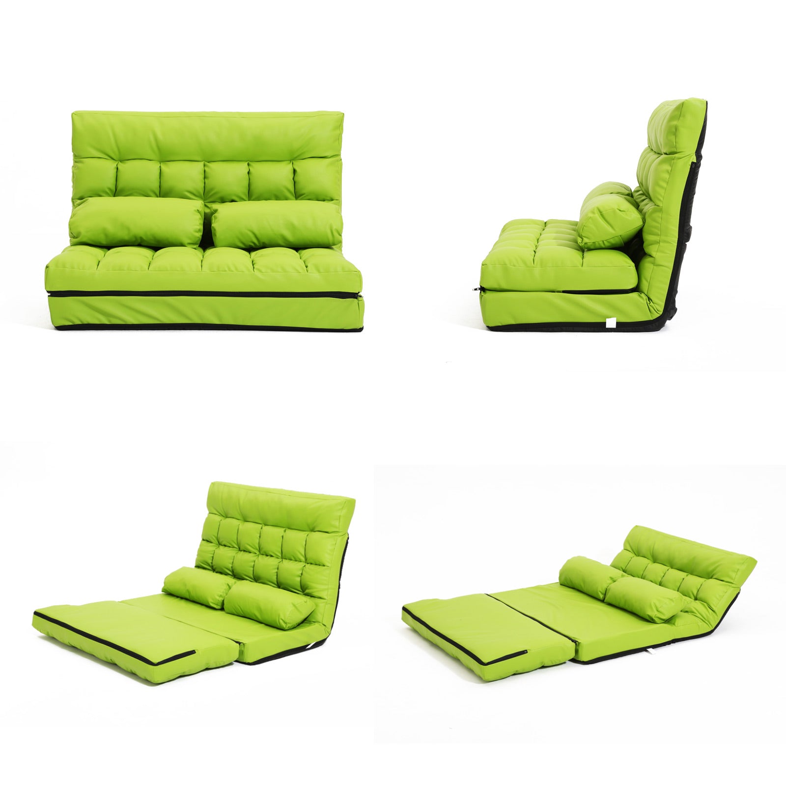 La Bella Double Seat Couch Bed Green Sofa Gemini Leather-Furniture > Sofas-PEROZ Accessories
