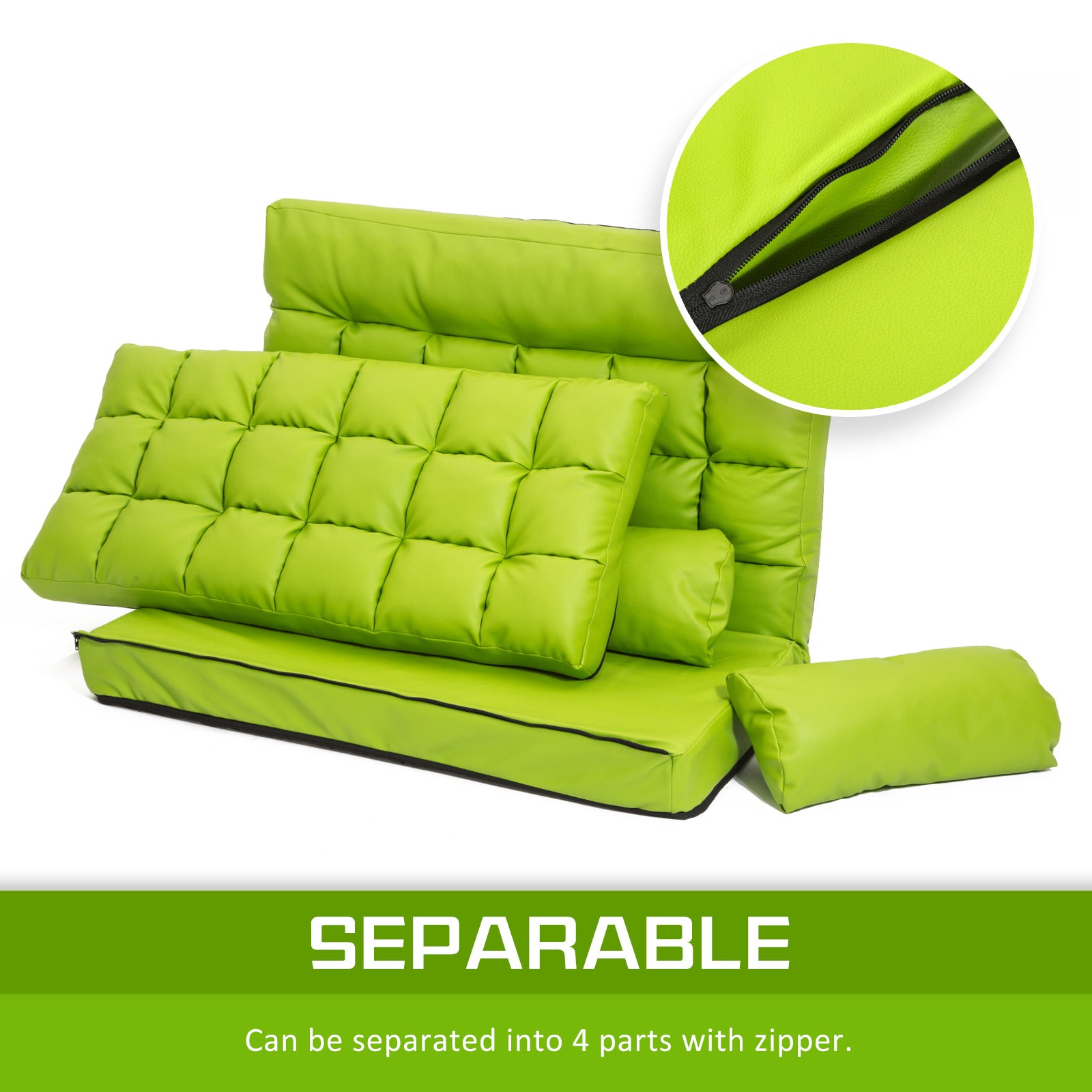 La Bella Double Seat Couch Bed Green Sofa Gemini Leather-Furniture > Sofas-PEROZ Accessories