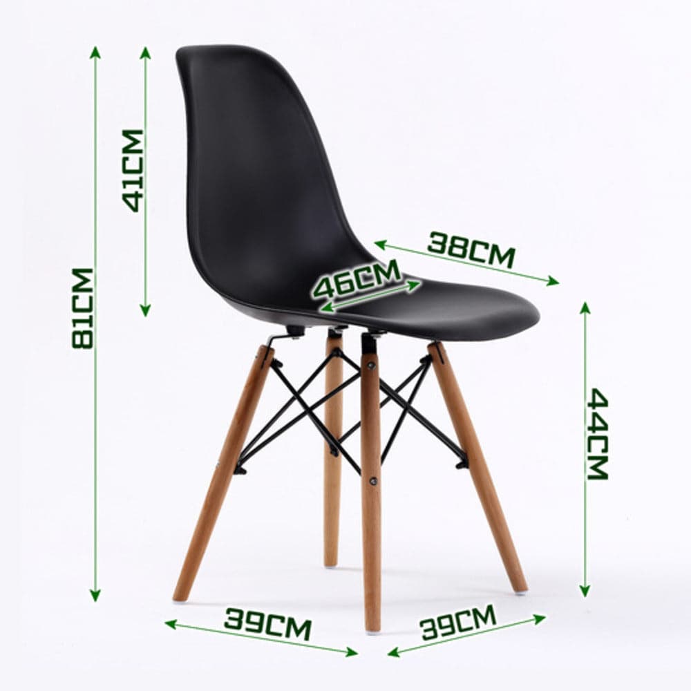 La Bella 2 Set Black Retro Dining Cafe Chair DSW PP-Furniture > Bar Stools & Chairs-PEROZ Accessories