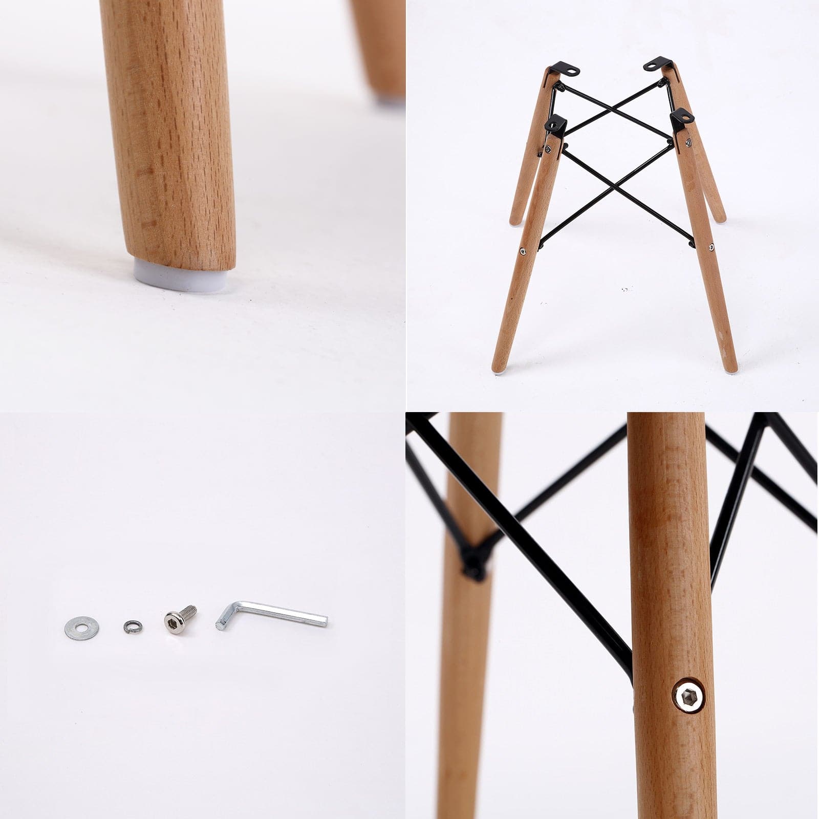 La Bella 4 Set Black Retro Dining Cafe Chair DSW PP-Furniture > Bar Stools & Chairs-PEROZ Accessories