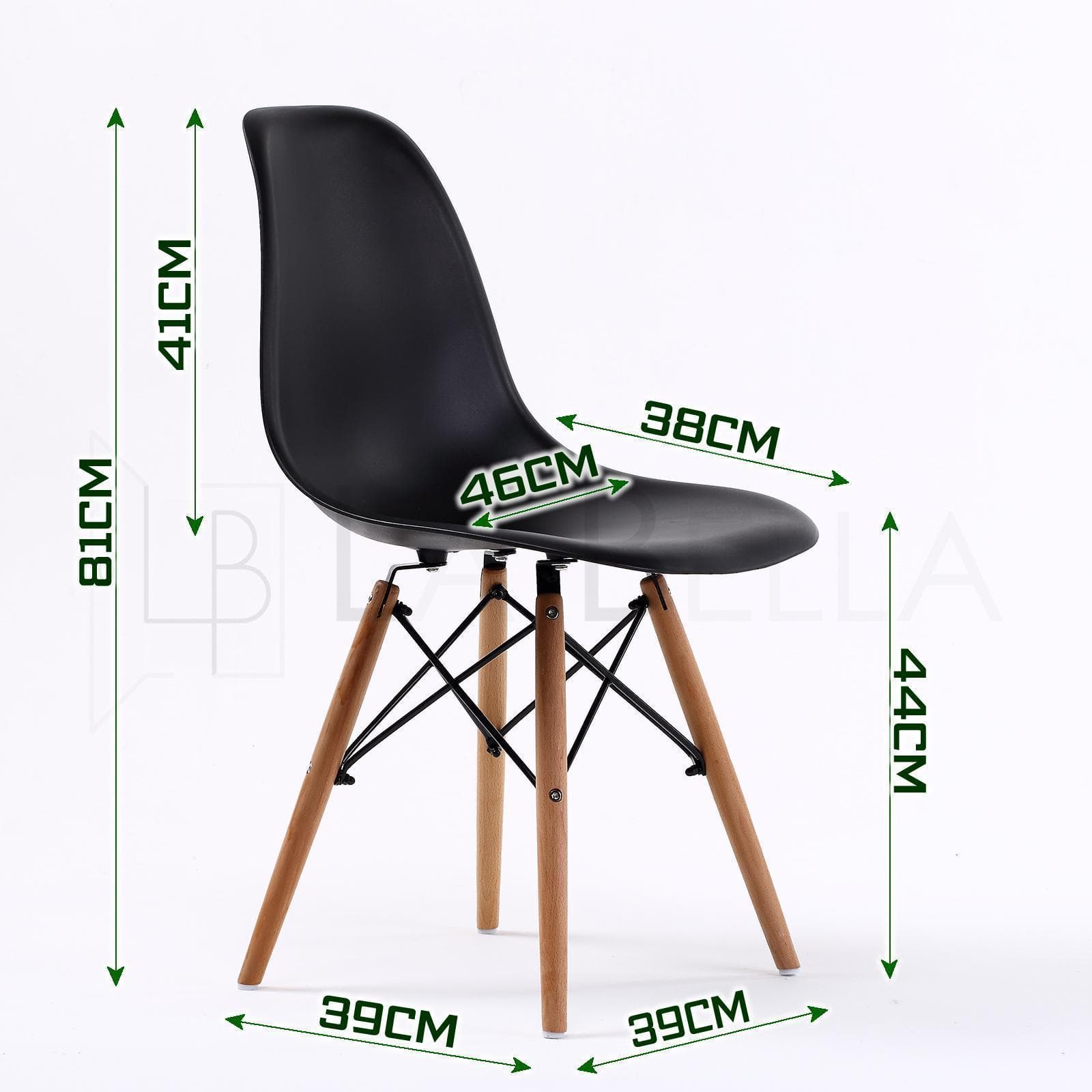 La Bella 4 Set Black Retro Dining Cafe Chair DSW PP-Furniture > Bar Stools & Chairs-PEROZ Accessories