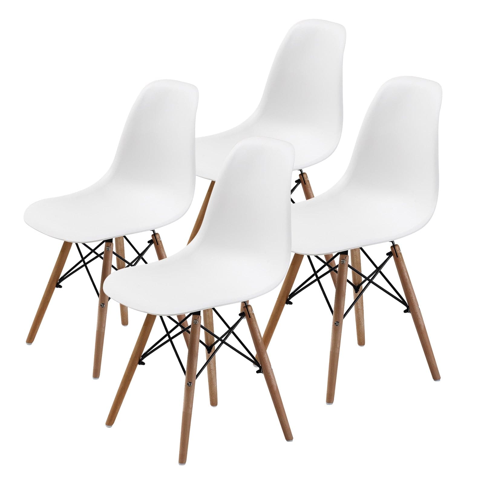 La Bella 4 Set White Retro Dining Cafe Chair DSW PP-Furniture > Bar Stools & Chairs-PEROZ Accessories