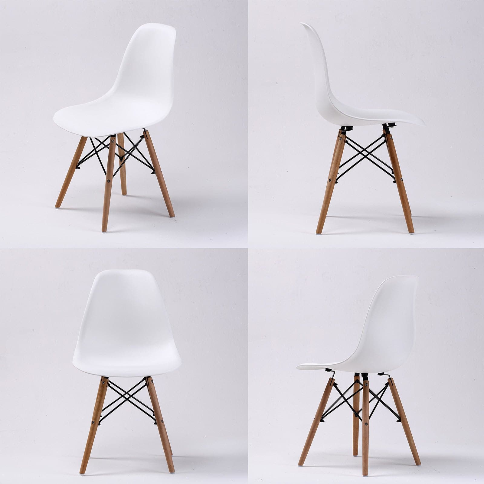 La Bella 4 Set White Retro Dining Cafe Chair DSW PP-Furniture > Bar Stools & Chairs-PEROZ Accessories