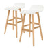 La Bella 2 Set 74cm White Wooden Bar Stool Sophia Leather-Furniture > Bar Stools & Chairs-PEROZ Accessories