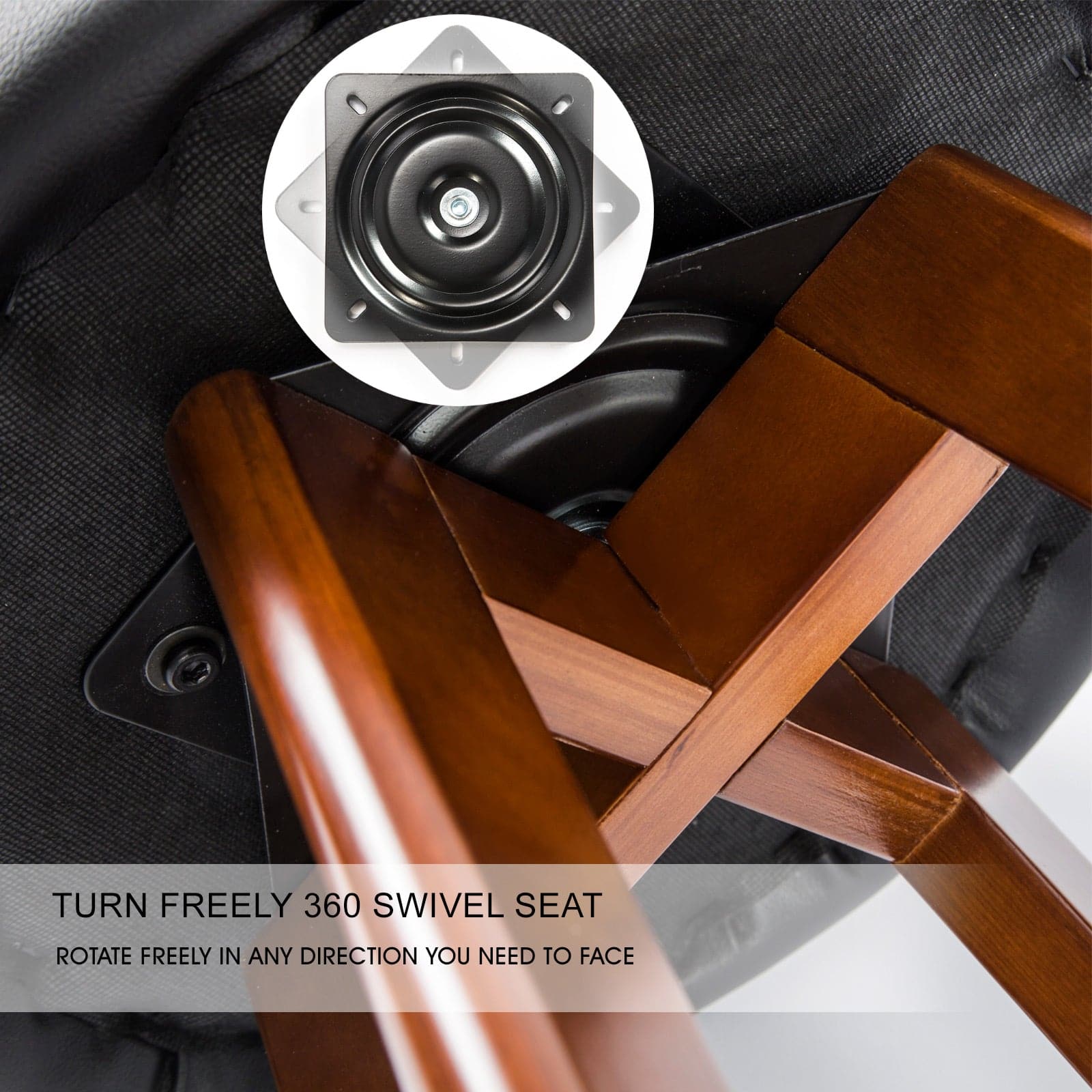 La Bella 4 Set 72cm Black Brown Wooden Bar Stool Leila Leather-Furniture > Bar Stools & Chairs-PEROZ Accessories