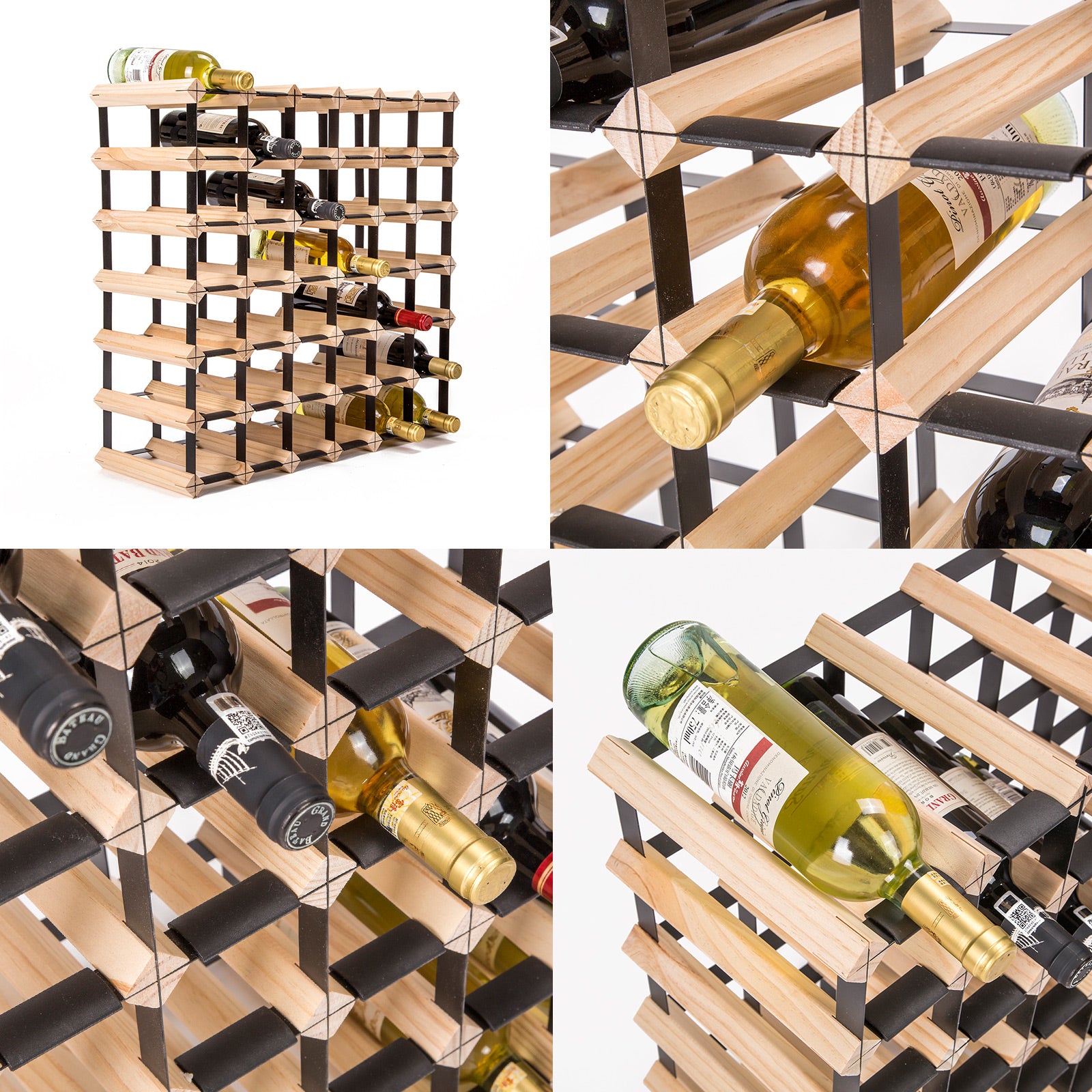 La Bella 42 Bottle Timber Wine Rack Storage Cellar Organiser-Home & Garden > Kitchenware-PEROZ Accessories