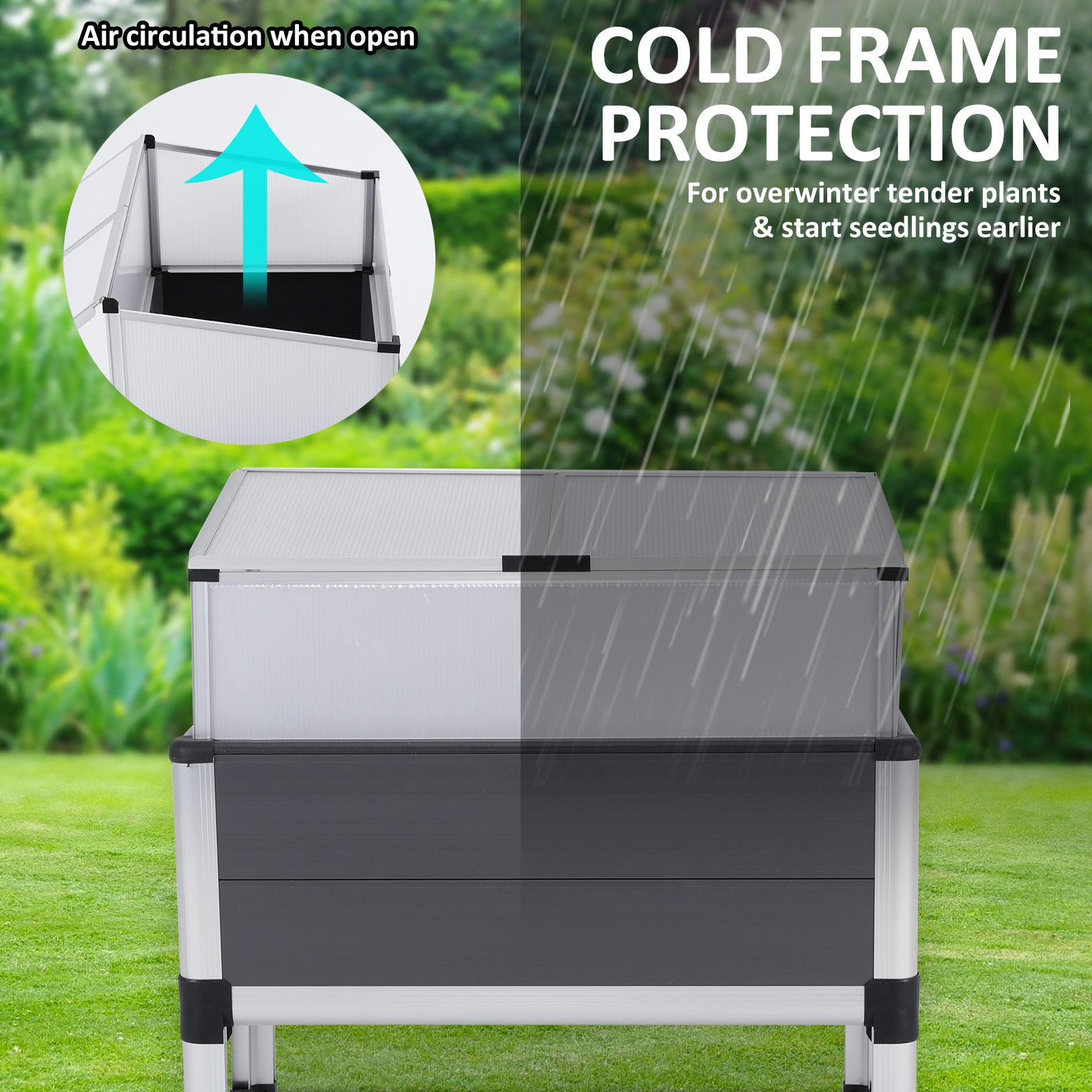 Home Ready Cold Frame Greenhouse Cover Raised Garden Bed Stand Planter-Home & Garden > Garden Beds-PEROZ Accessories