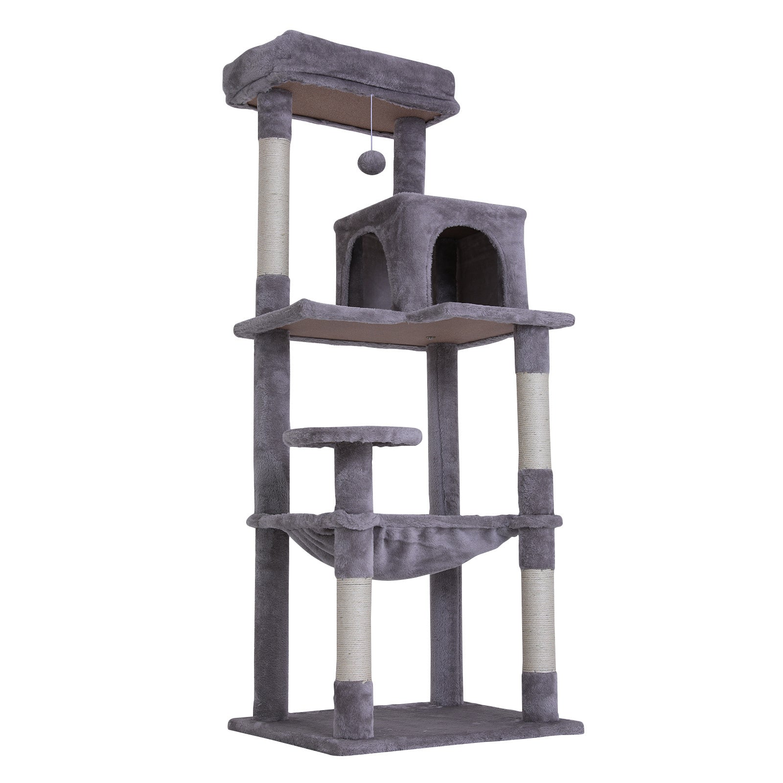 Paw Mate 143cm Grey Cat Tree CATOPIA Sisal Scratching Post Scratcher Pole Condo House Tower-Pet Care > Cat Supplies-PEROZ Accessories