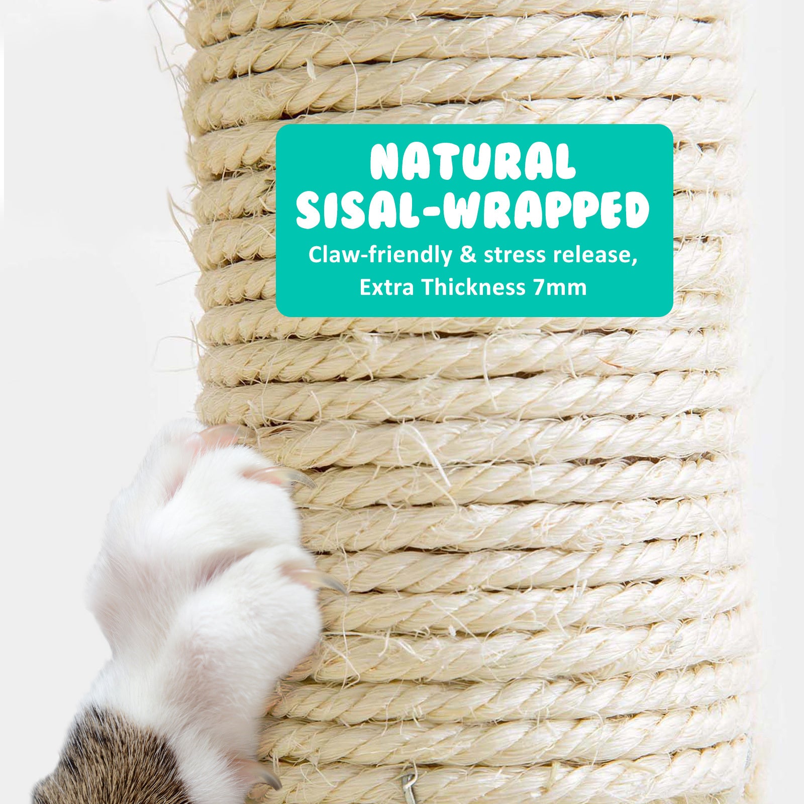 Paw Mate 143cm Grey Cat Tree CATOPIA Sisal Scratching Post Scratcher Pole Condo House Tower-Pet Care > Cat Supplies-PEROZ Accessories