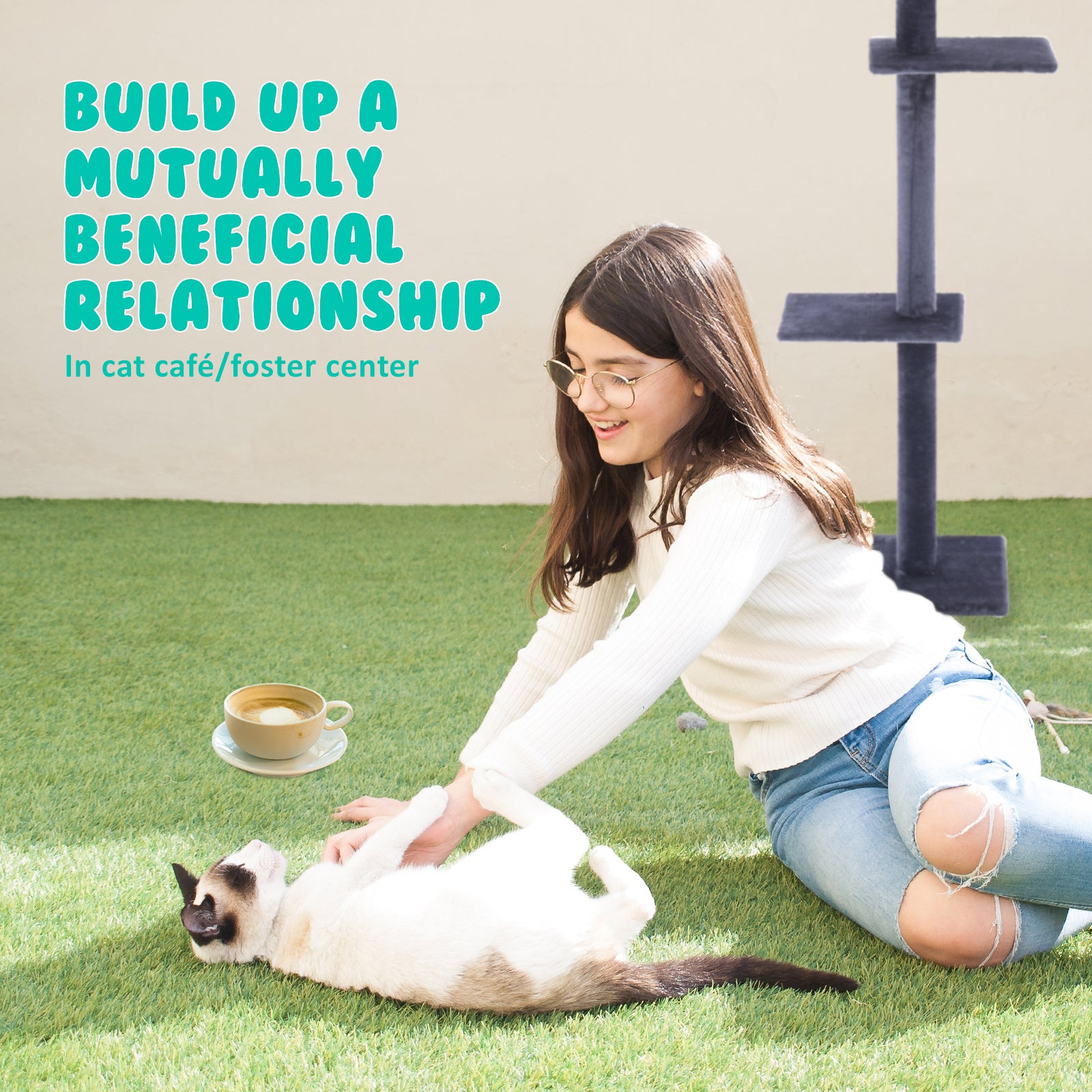 Paw Mate 278cm Grey Cat Tree PILLAR Scratcher Adjustable Floor to Ceiling Condo Tower-Pet Care > Cat Supplies-PEROZ Accessories