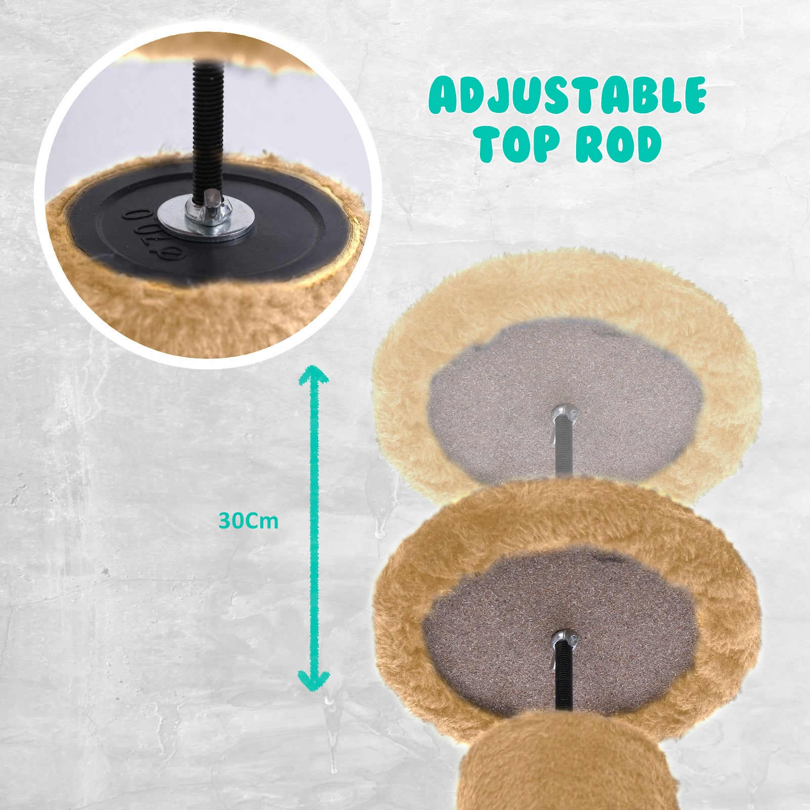 Paw Mate 278cm Brown Cat Tree PILLAR Scratcher Adjustable Floor to Ceiling Condo Tower-Pet Care > Cat Supplies-PEROZ Accessories