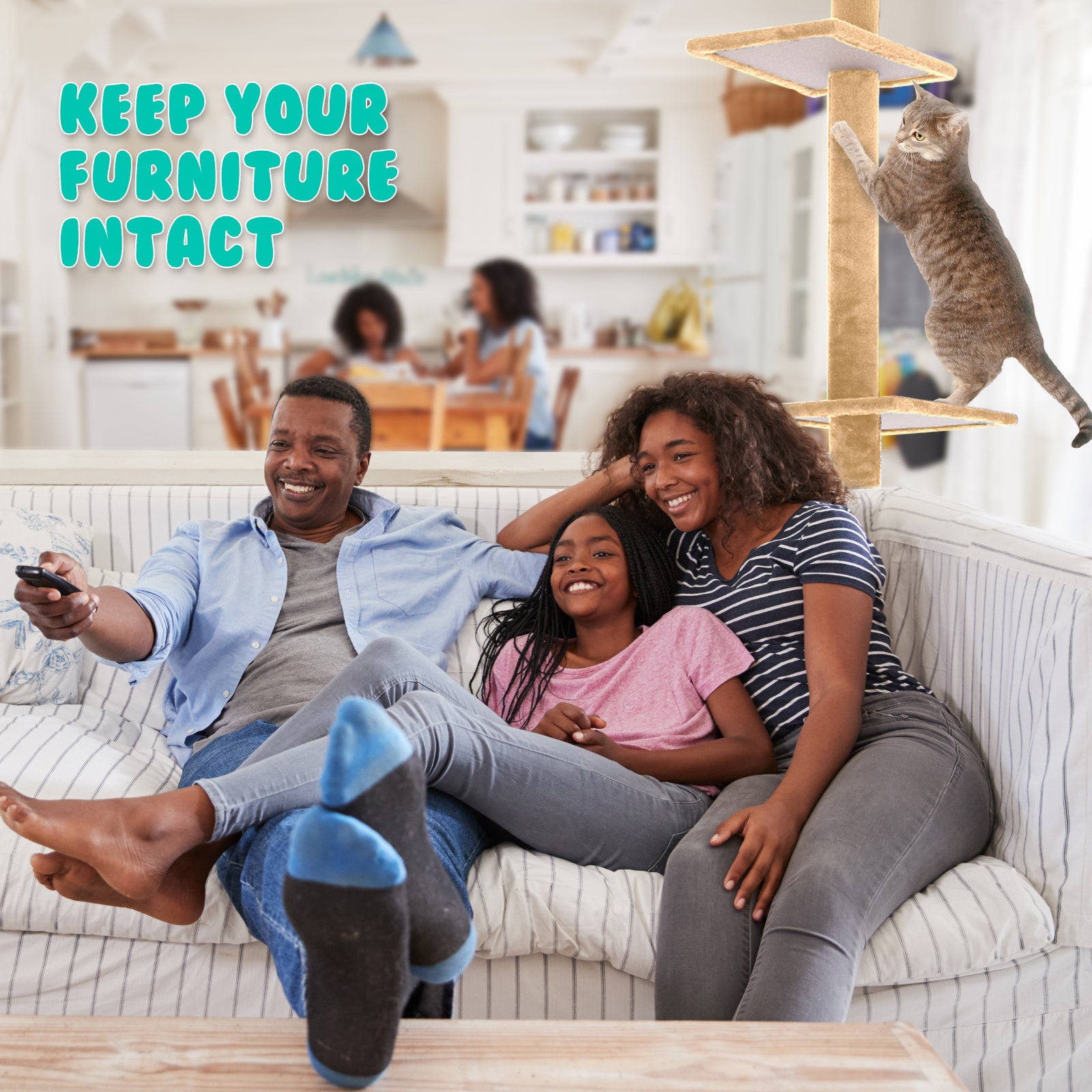 Paw Mate 278cm Brown Cat Tree PILLAR Scratcher Adjustable Floor to Ceiling Condo Tower-Pet Care > Cat Supplies-PEROZ Accessories