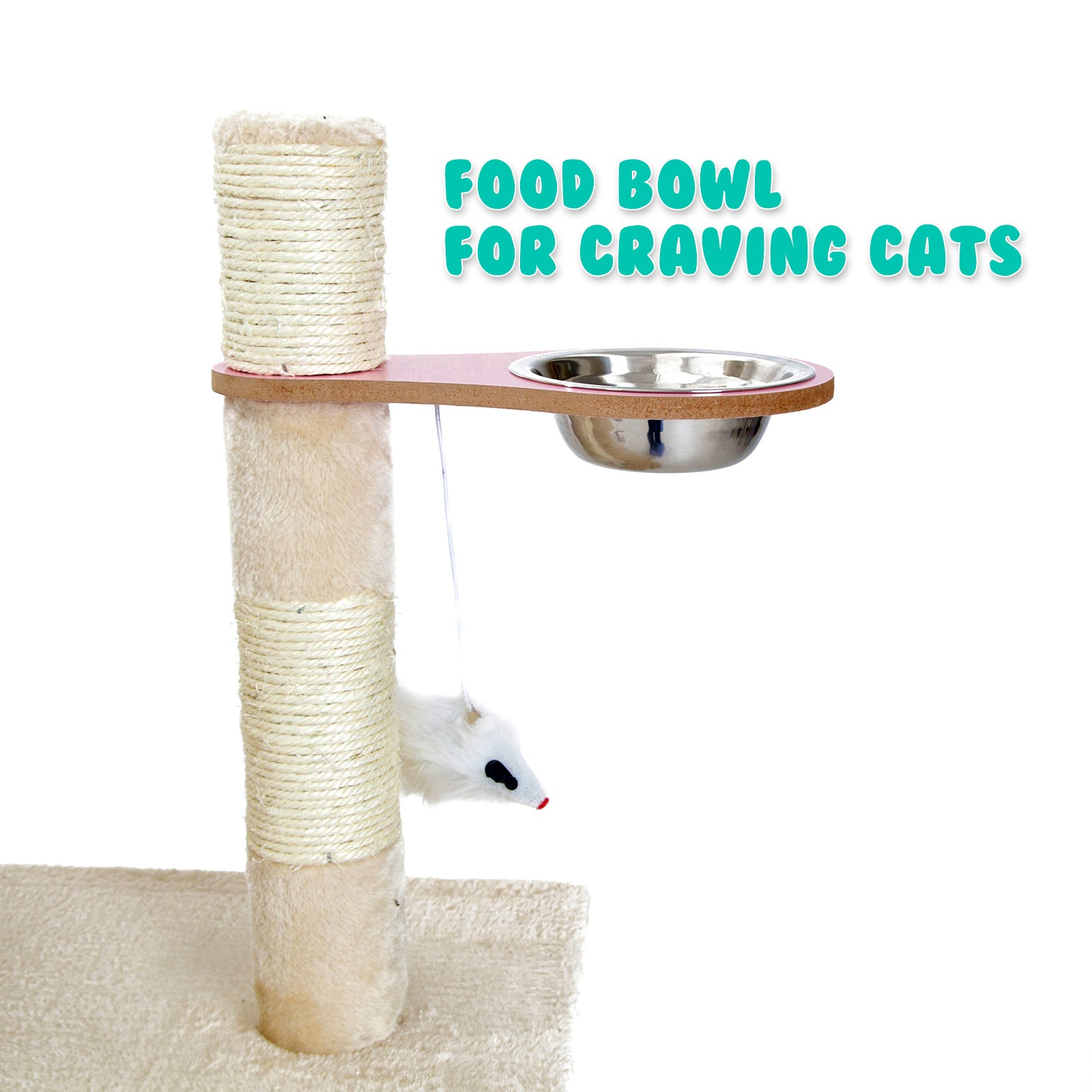 Paw Mate 170cm Beige Cat Tree Danie Multi Level Scratcher-Cat Trees-PEROZ Accessories