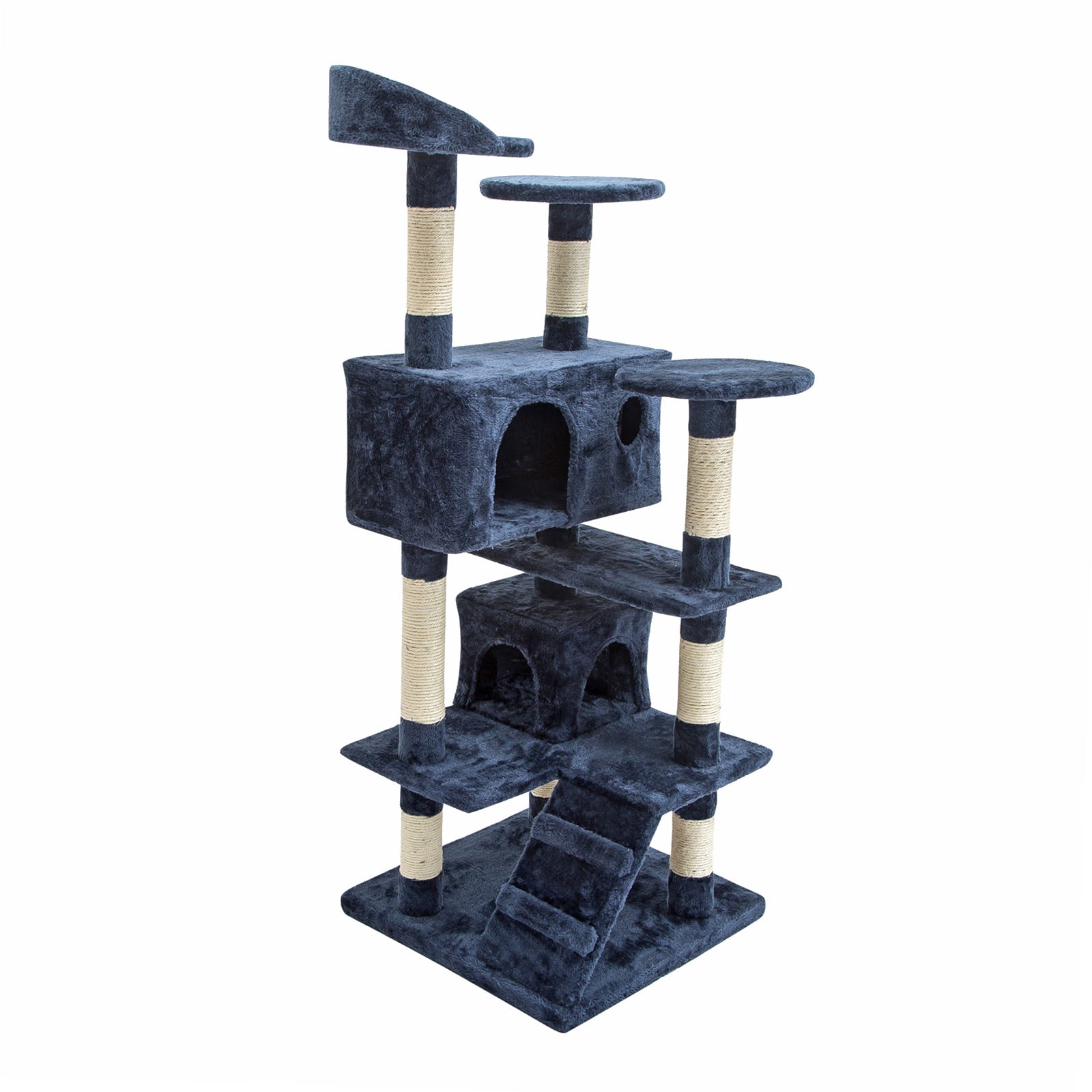 Paw Mate 130cm Blue Cat Tree Soho Multi Level Scratcher-Cat Trees-PEROZ Accessories