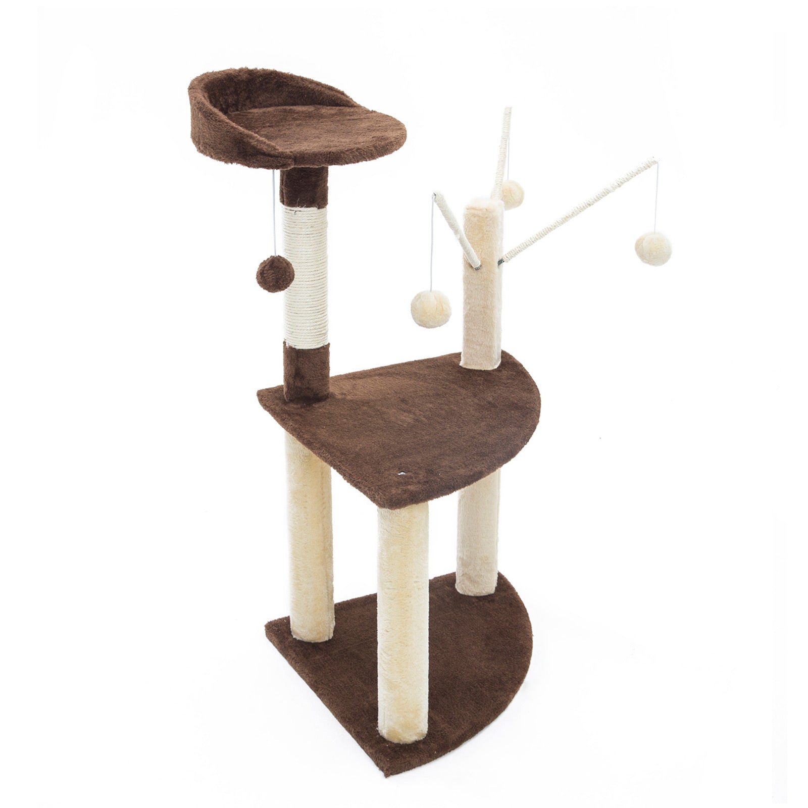 Paw Mate 96cm Brown Cat Tree Luna Multi Level Scratcher-Pet Care > Cat Supplies-PEROZ Accessories