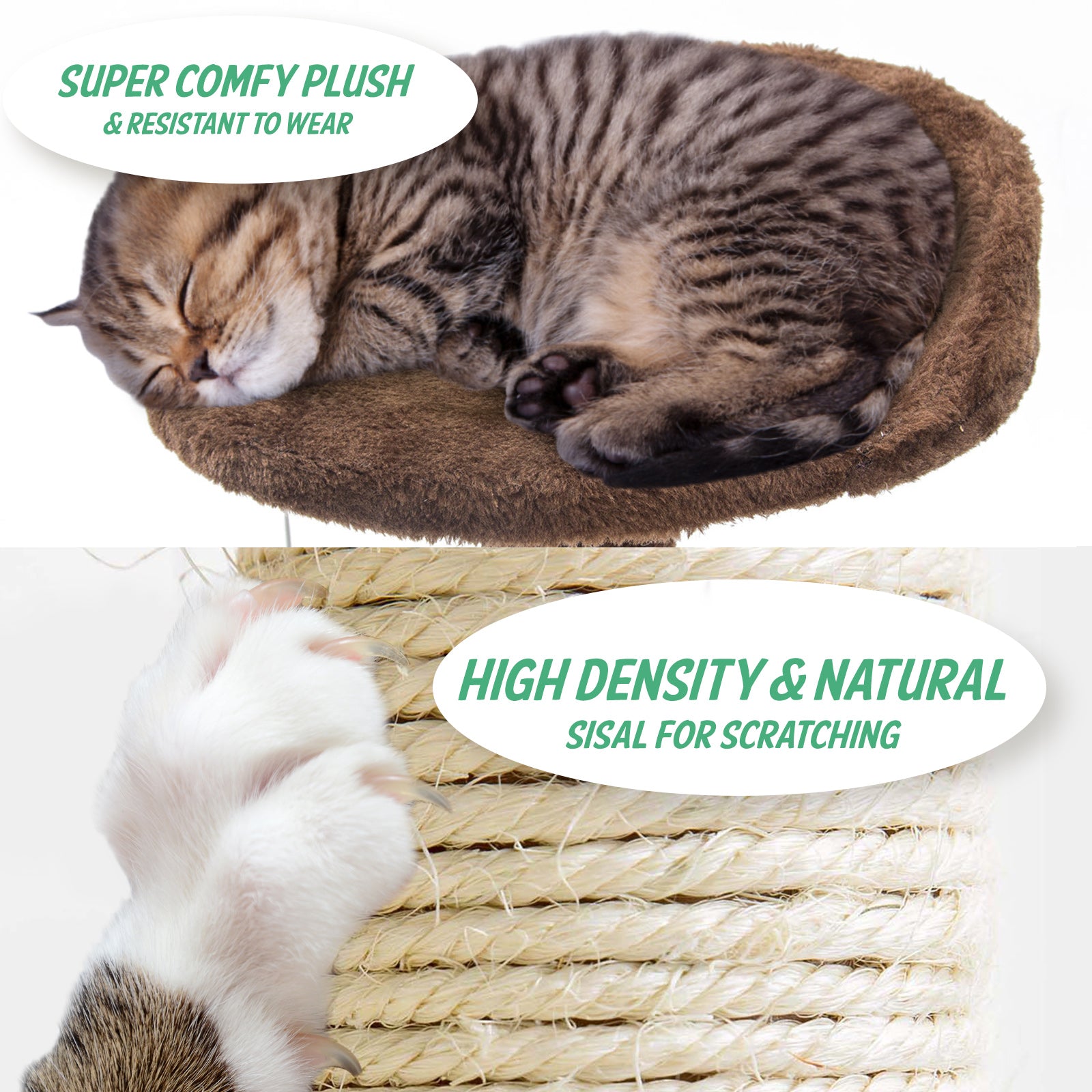 Paw Mate 96cm Brown Cat Tree Luna Multi Level Scratcher-Pet Care > Cat Supplies-PEROZ Accessories