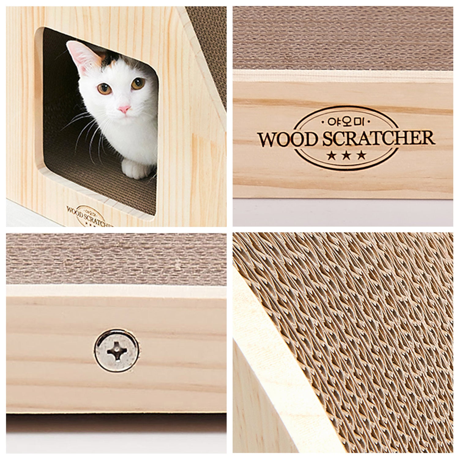 Yaomi Wood Triangle Cat Scratcher Sofa Pet Bed-Pet Care > Cat Supplies-PEROZ Accessories