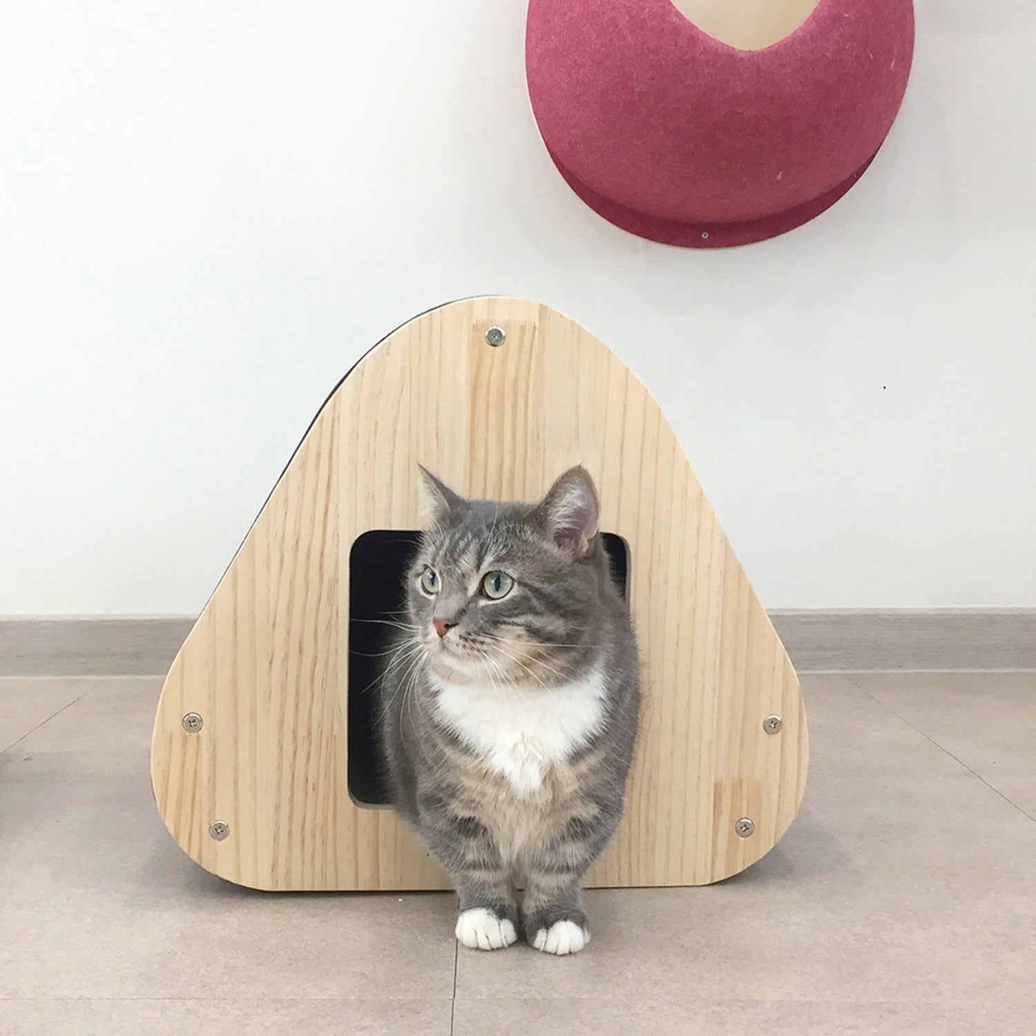 Yaomi Wood Triangle Cat Scratcher Sofa Pet Bed-Pet Care > Cat Supplies-PEROZ Accessories
