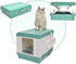 YES4PETS XL Portable Cat Toilet Litter Box Tray Foldable House with Handle and Scoop Green-Pet Care > Cat Supplies-PEROZ Accessories
