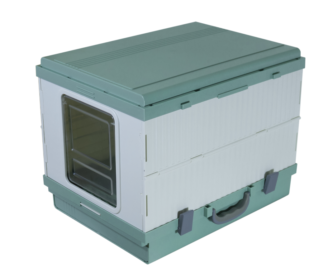 YES4PETS XL Portable Cat Toilet Litter Box Tray Foldable House with Handle and Scoop Green-Pet Care > Cat Supplies-PEROZ Accessories