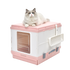 YES4PETS XL Portable Cat Toilet Litter Box Tray Foldable House with Handle and Scoop Pink-Pet Care > Cat Supplies-PEROZ Accessories