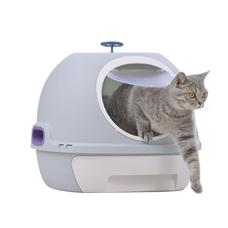 YES4PETS Cat Toilet Litter Box Tray House W Sky window Drawer Photocatalyst Purifier Blue-Pet Care > Cat Supplies-PEROZ Accessories