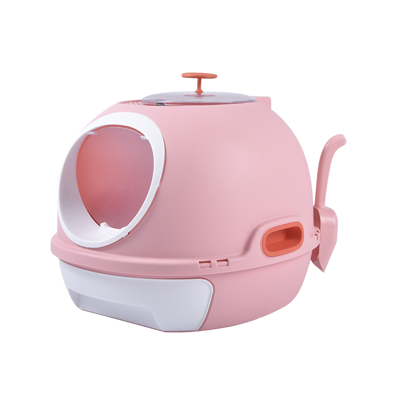 YES4PETS Hooded Cat Toilet Litter Box Tray House With Drawer & Scoop Pink-Pet Care > Cat Supplies-PEROZ Accessories