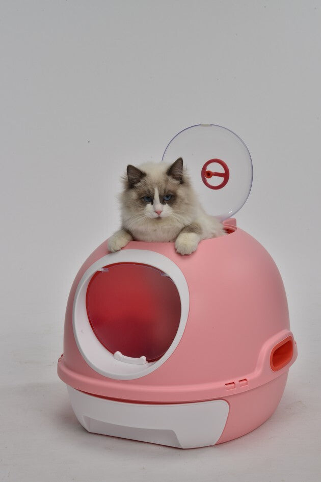 YES4PETS Hooded Cat Toilet Litter Box Tray House With Drawer & Scoop Pink-Pet Care > Cat Supplies-PEROZ Accessories