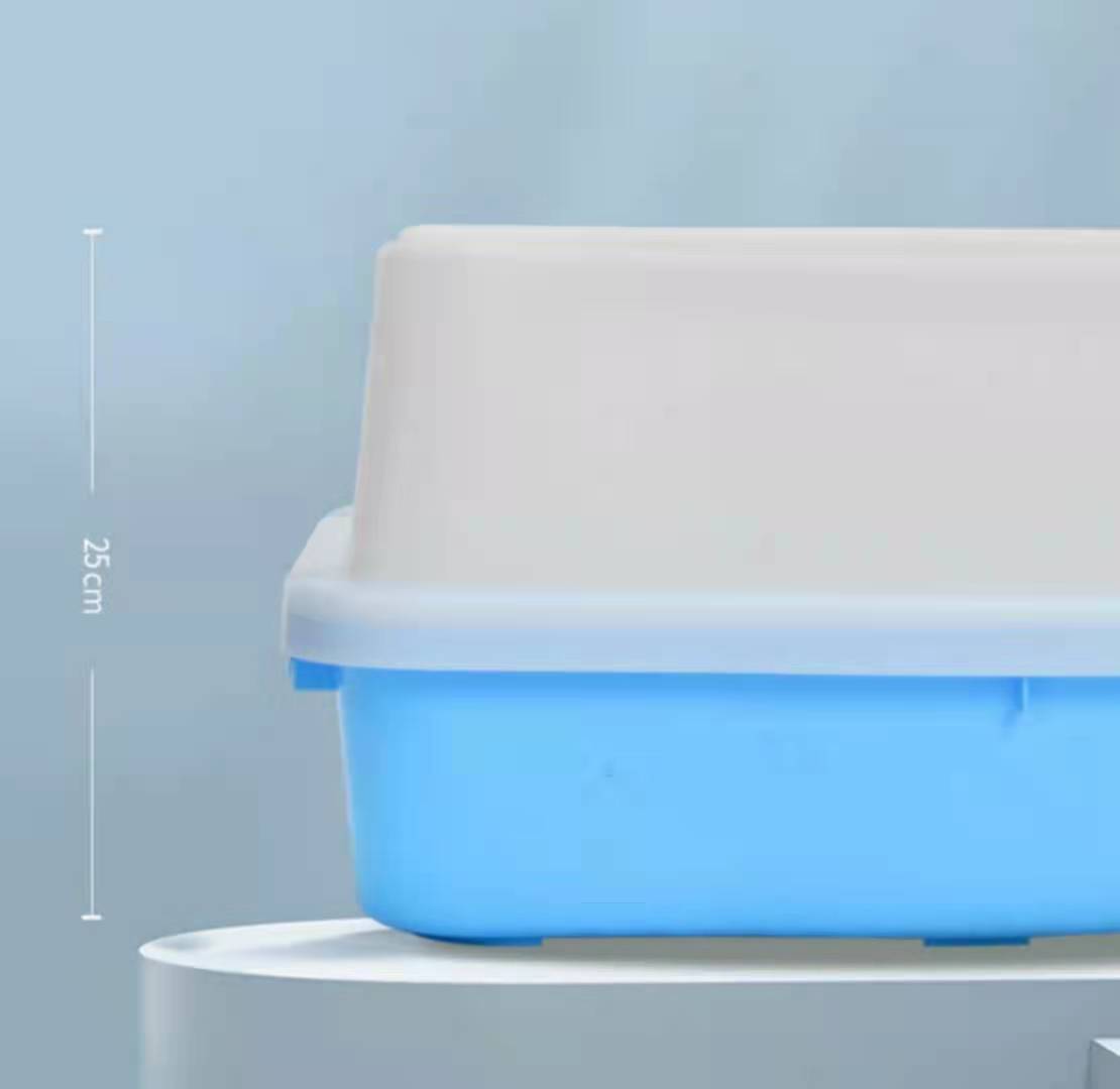 YES4PETS Large Deep Cat Kitty Litter Tray High Wall Pet Toilet Tray With Scoop Blue-Pet Care > Cat Supplies-PEROZ Accessories