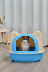YES4PETS Large Hooded Cat Toilet Litter Box Tray House With Scoop Blue-Pet Care > Cat Supplies-PEROZ Accessories