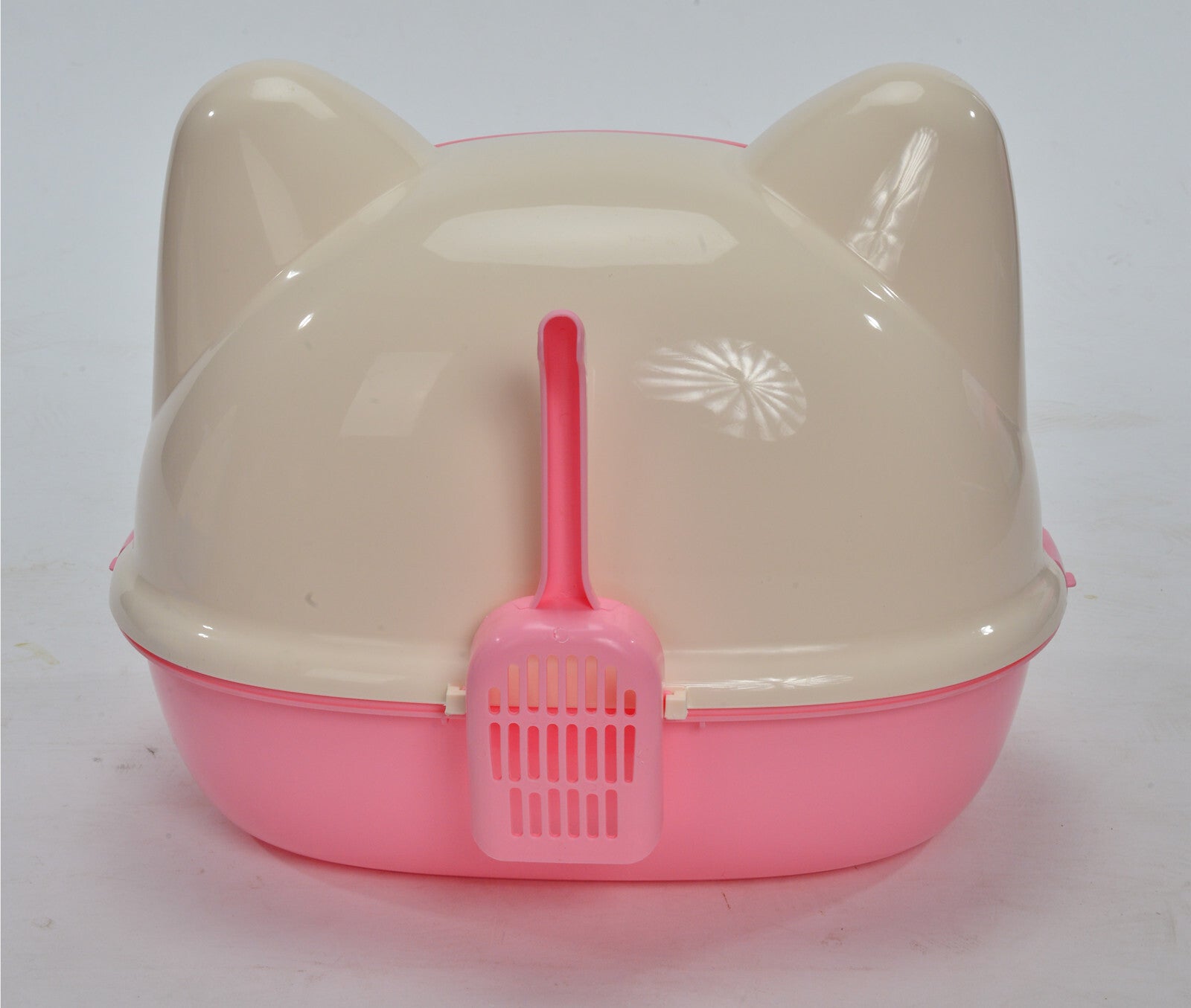 YES4PETS Large Hooded Cat Toilet Litter Box Tray House With Scoop Pink-Pet Care > Cat Supplies-PEROZ Accessories