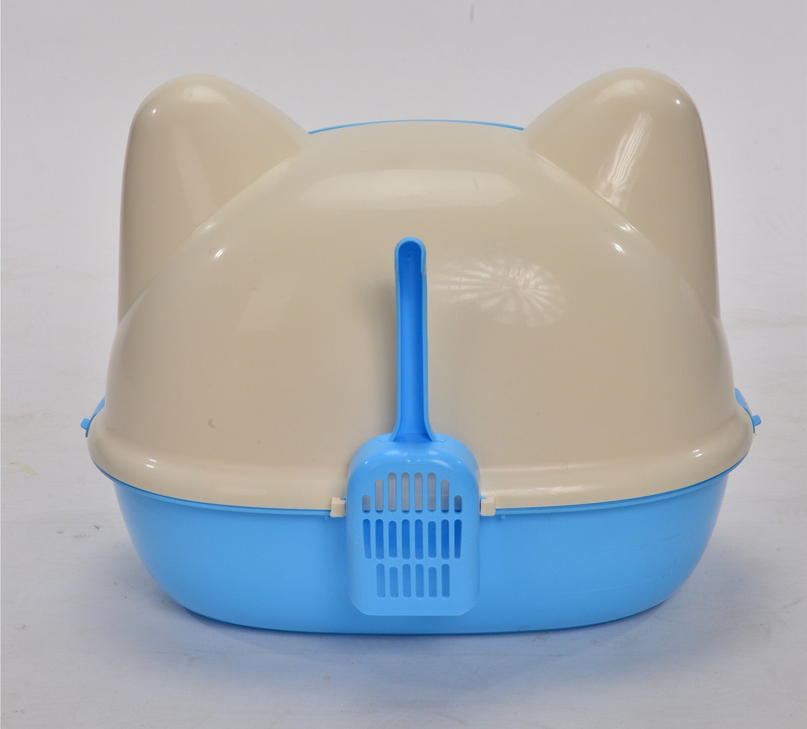 YES4PETS Medium Hooded Cat Toilet Litter Box Tray House With Scoop Blue-Pet Care > Cat Supplies-PEROZ Accessories