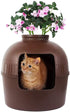YES4PETS Multifunctional Cat Litter Box Pet Cat House Semi-Enclosed Brown-Pet Care > Cat Supplies-PEROZ Accessories