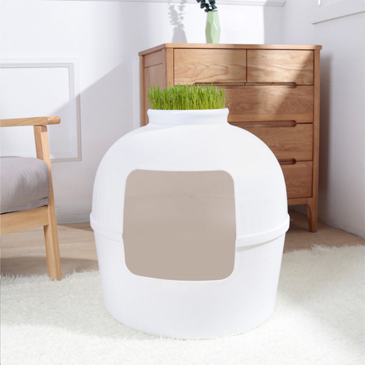 YES4PETS Multifunctional Cat Litter Box Pet Cat House Semi-Enclosed White-Pet Care > Cat Supplies-PEROZ Accessories