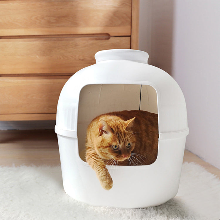 YES4PETS Multifunctional Cat Litter Box Pet Cat House Semi-Enclosed White-Pet Care > Cat Supplies-PEROZ Accessories