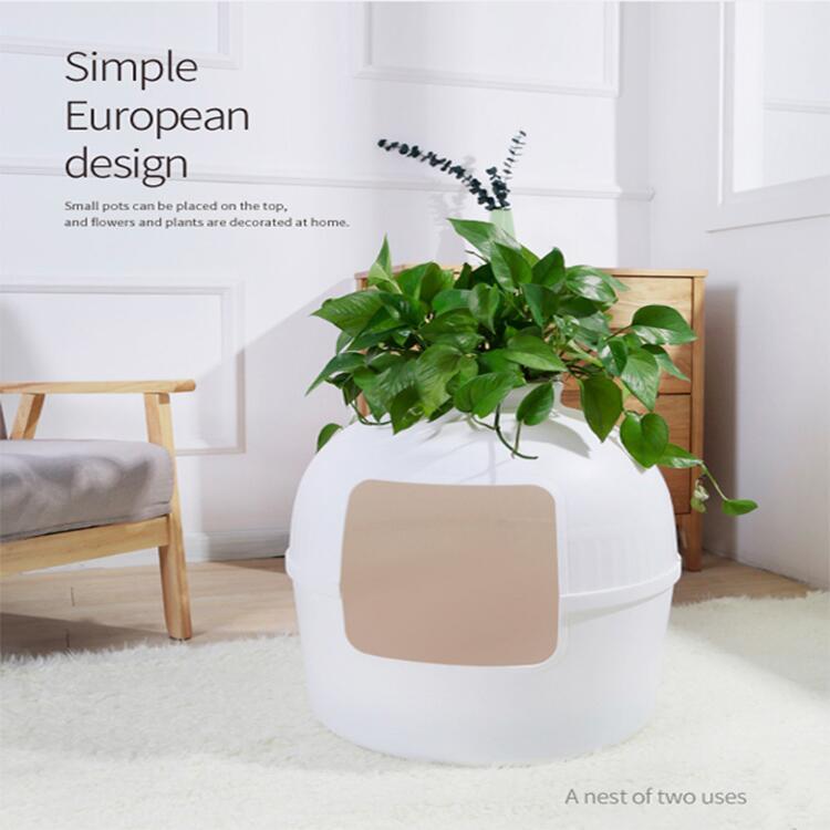 YES4PETS Multifunctional Cat Litter Box Pet Cat House Semi-Enclosed White-Pet Care > Cat Supplies-PEROZ Accessories