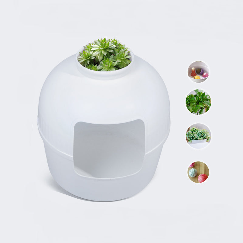 YES4PETS Multifunctional Cat Litter Box Pet Cat House Semi-Enclosed White-Pet Care > Cat Supplies-PEROZ Accessories
