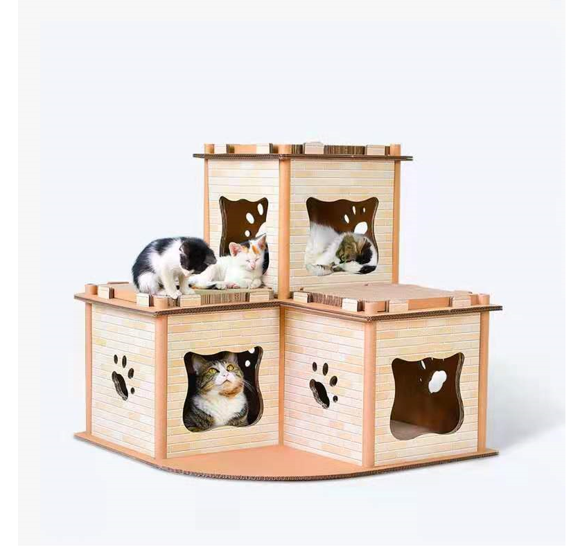 YES4PETS Cat Cardboard House Tower Condo Scratcher Pet Post Pad Mat Furniture-Pet Care > Cat Supplies-PEROZ Accessories