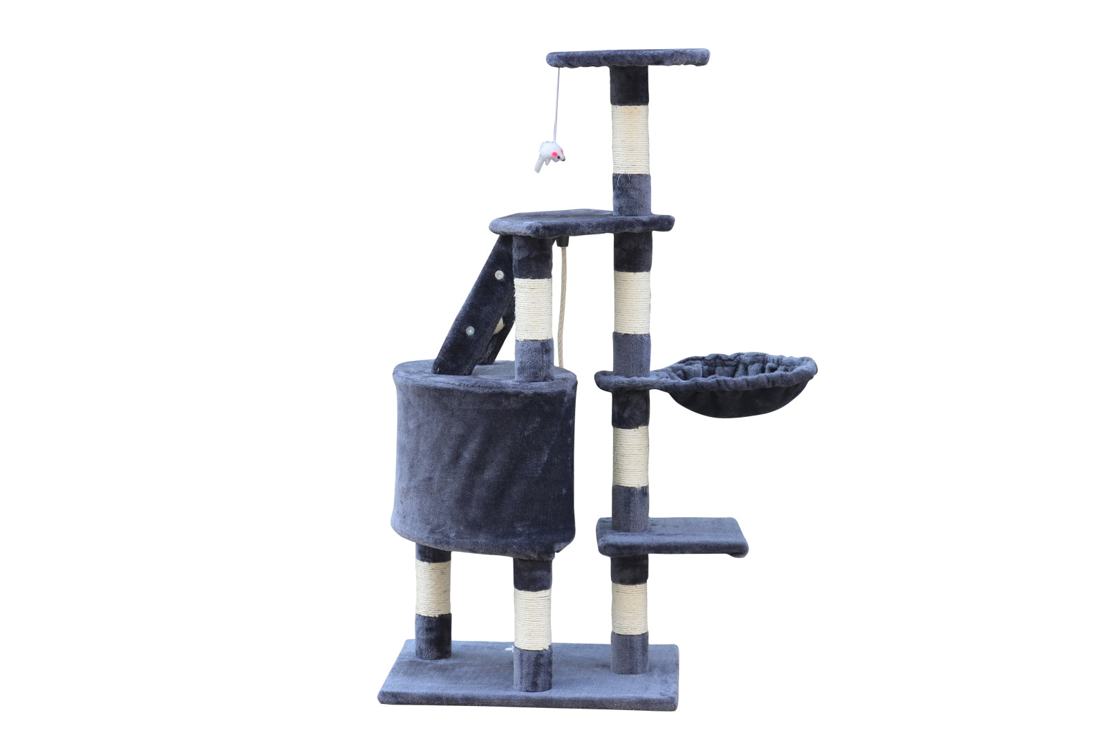 YES4PETS 120 cm Multi level Cat Kitten Scratching Post Tree-Grey-Cat Trees-PEROZ Accessories