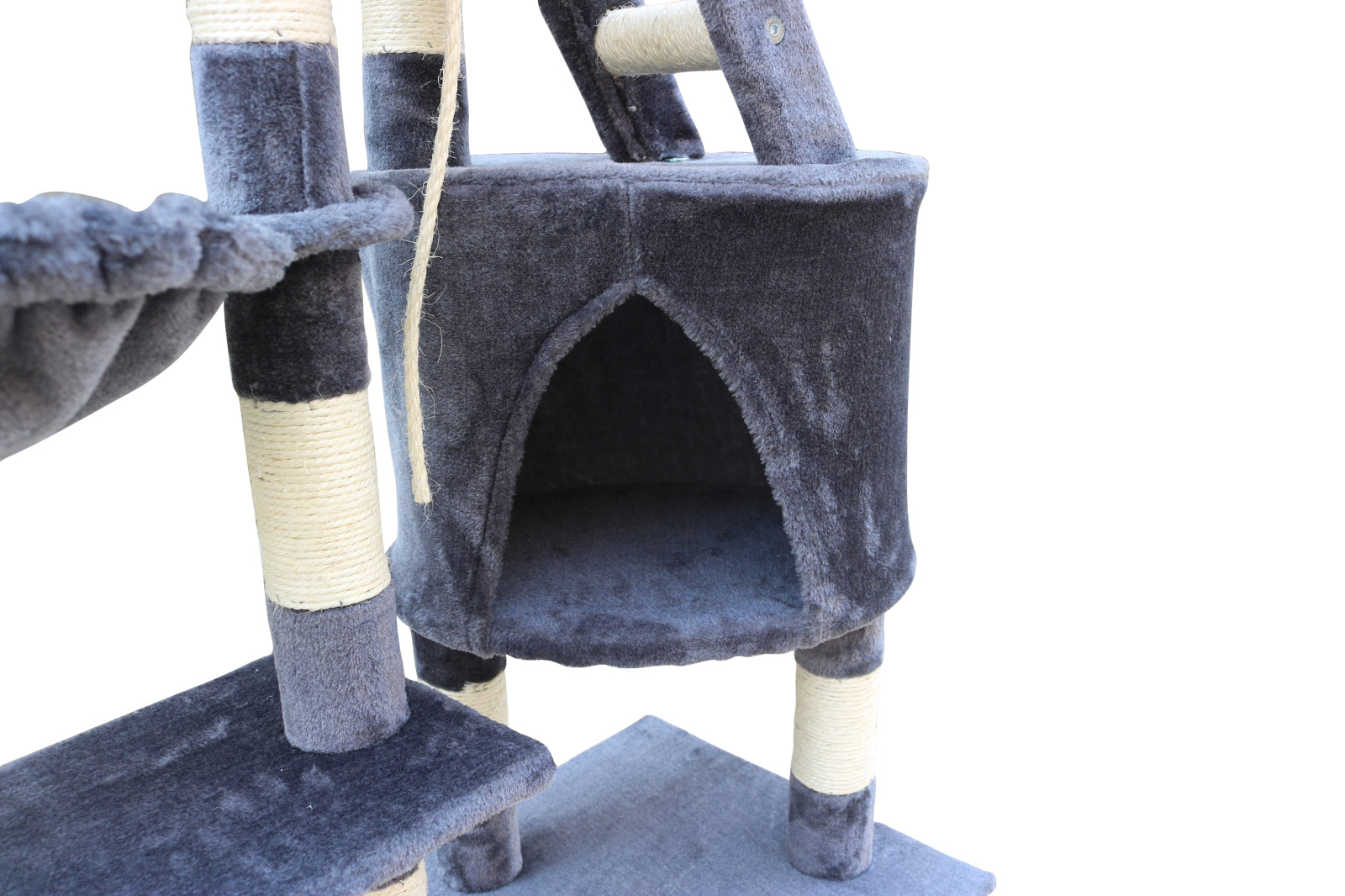 YES4PETS 120 cm Multi level Cat Kitten Scratching Post Tree-Grey-Cat Trees-PEROZ Accessories
