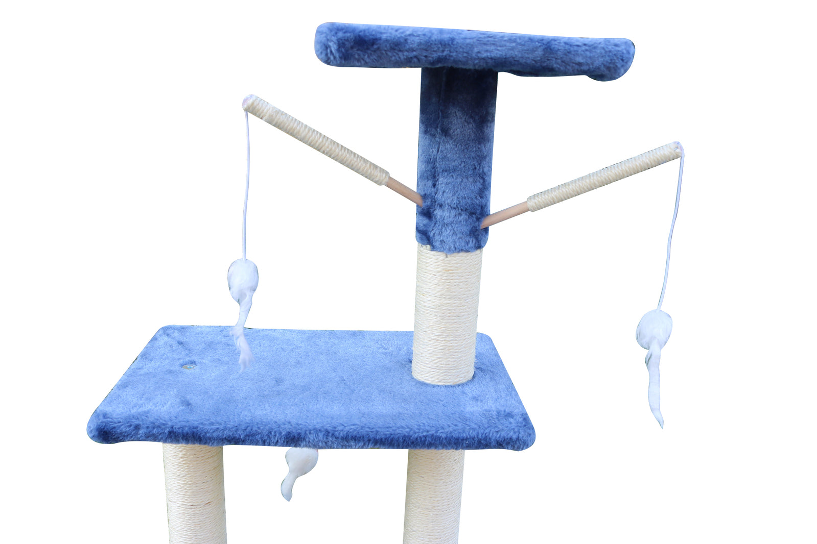 YES4PETS 138cm Cat Scratching Post Tree Post House Tower with Ladder-Blue-Cat Trees-PEROZ Accessories