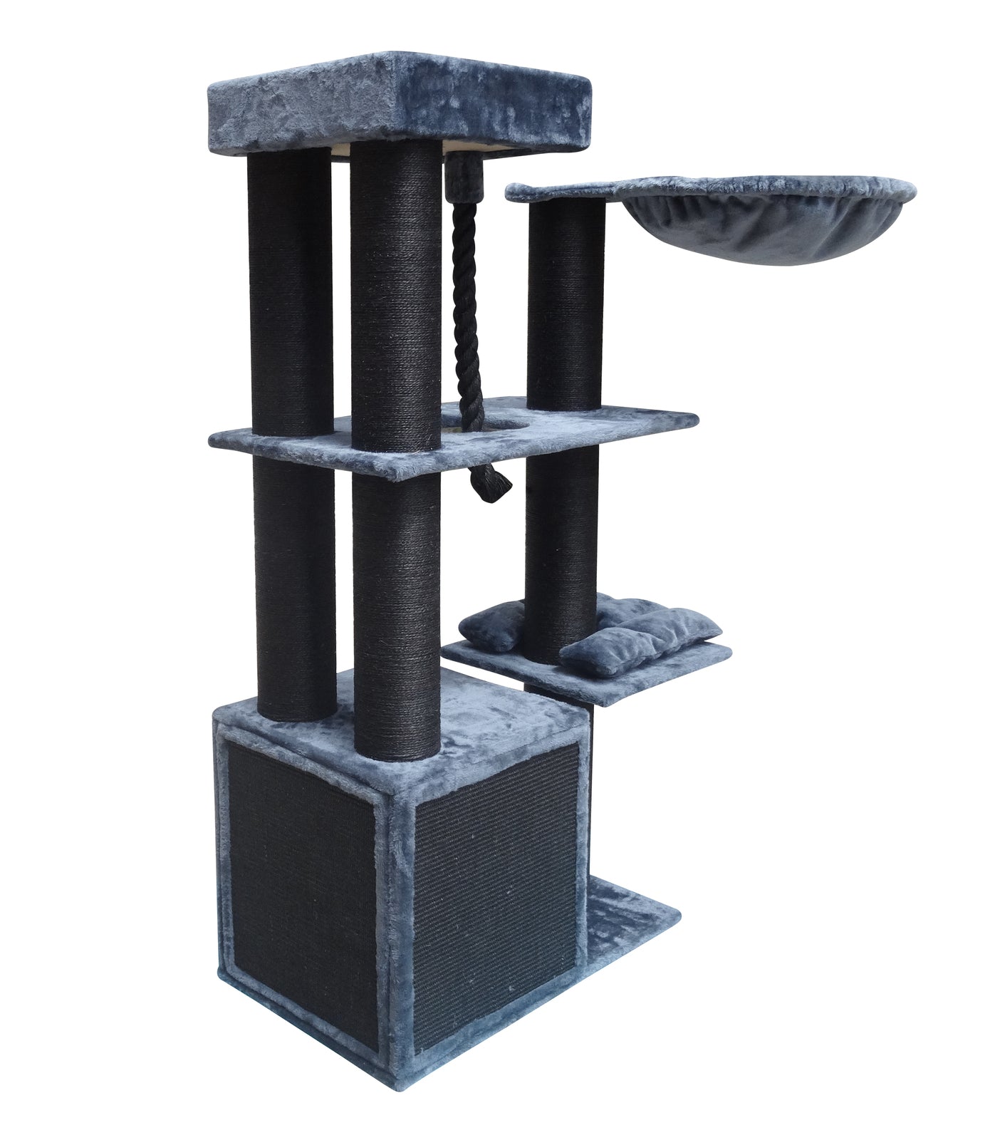 YES4PETS 160 cm XL Multi Level Cat Scratching Post Tree Scratcher 14cm Thick Pole- Grey-Cat Trees-PEROZ Accessories