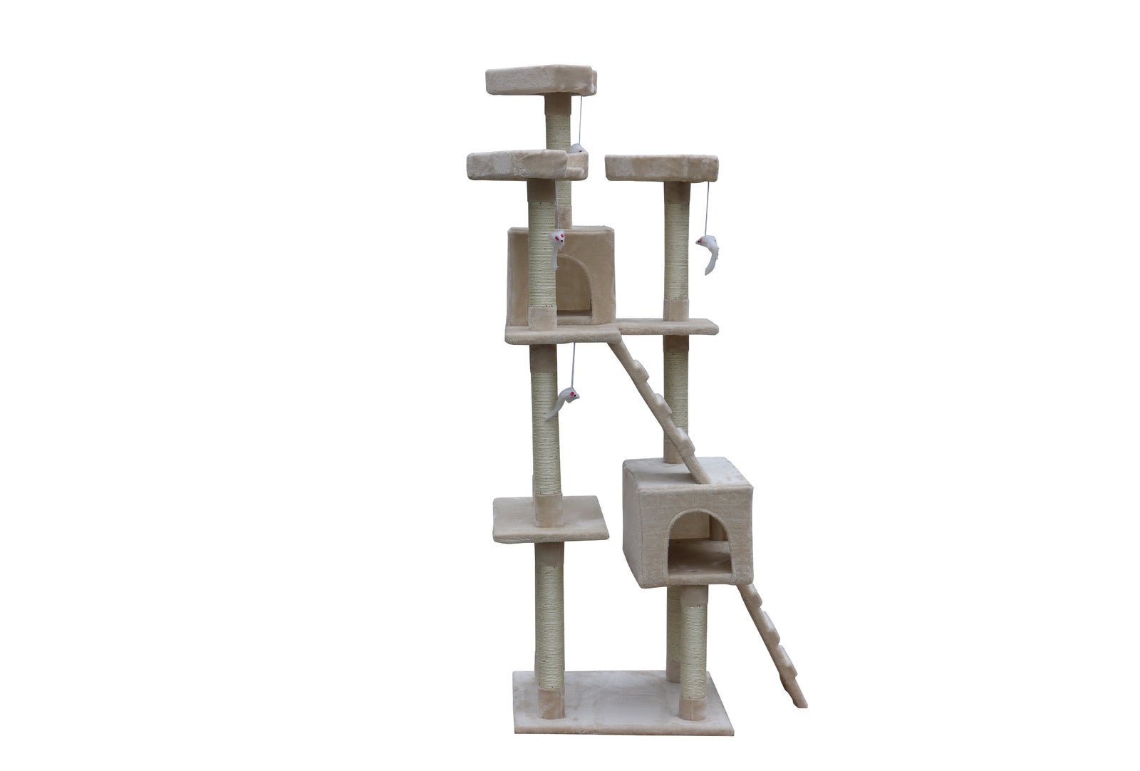 YES4PETS 180 cm Cat Kitten Scratching Post Tree W ladder-Beige-Pet Care > Cat Supplies-PEROZ Accessories