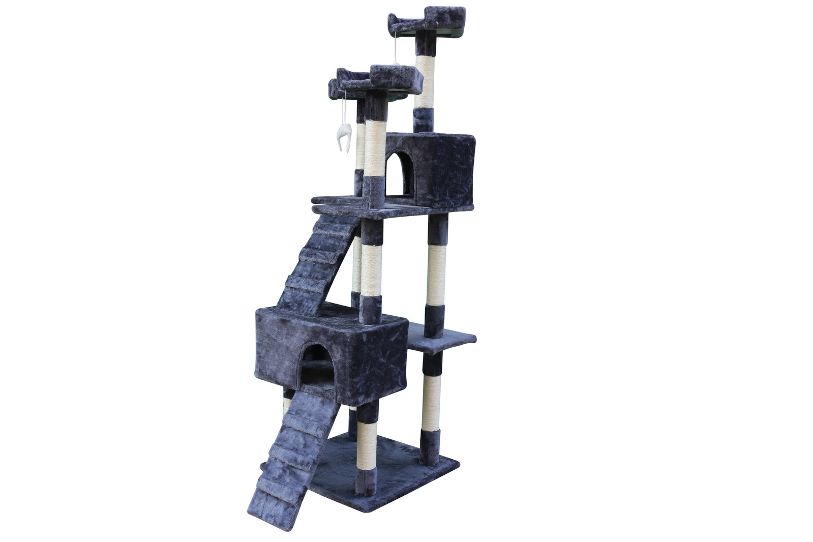 YES4PETS 180 cm Cat Kitten Scratching Post Tree W ladder-Grey-Cat Trees-PEROZ Accessories