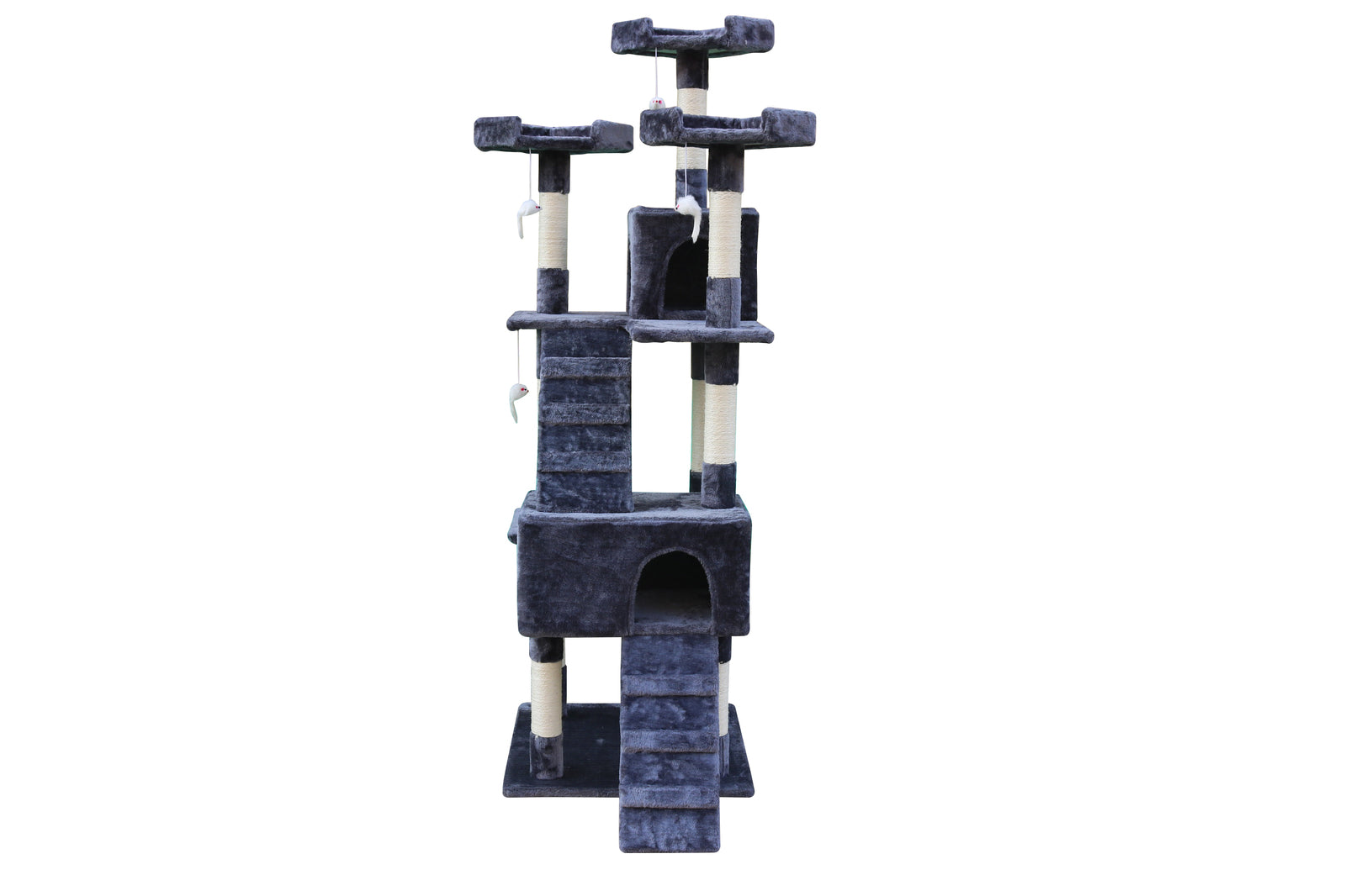 YES4PETS 180 cm Cat Kitten Scratching Post Tree W ladder-Grey-Cat Trees-PEROZ Accessories