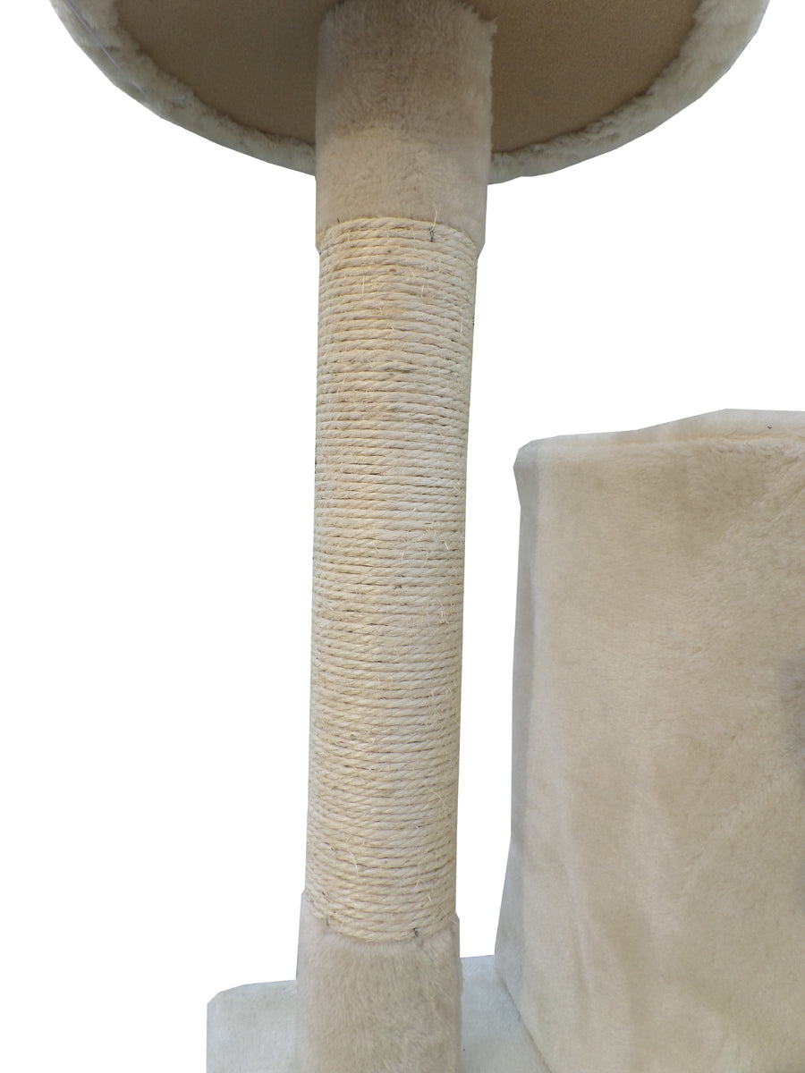 YES4PETS 200 cm Cat Scratching Post Tree Scratcher Corner Tower Furniture- Beige-Cat Trees-PEROZ Accessories