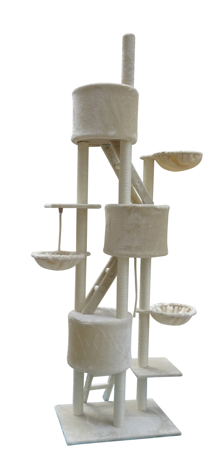 YES4PETS 244 cm XL Multi Level Cat Scratching Post Tree Scratcher Pole- Beige-Pet Care > Cat Supplies-PEROZ Accessories