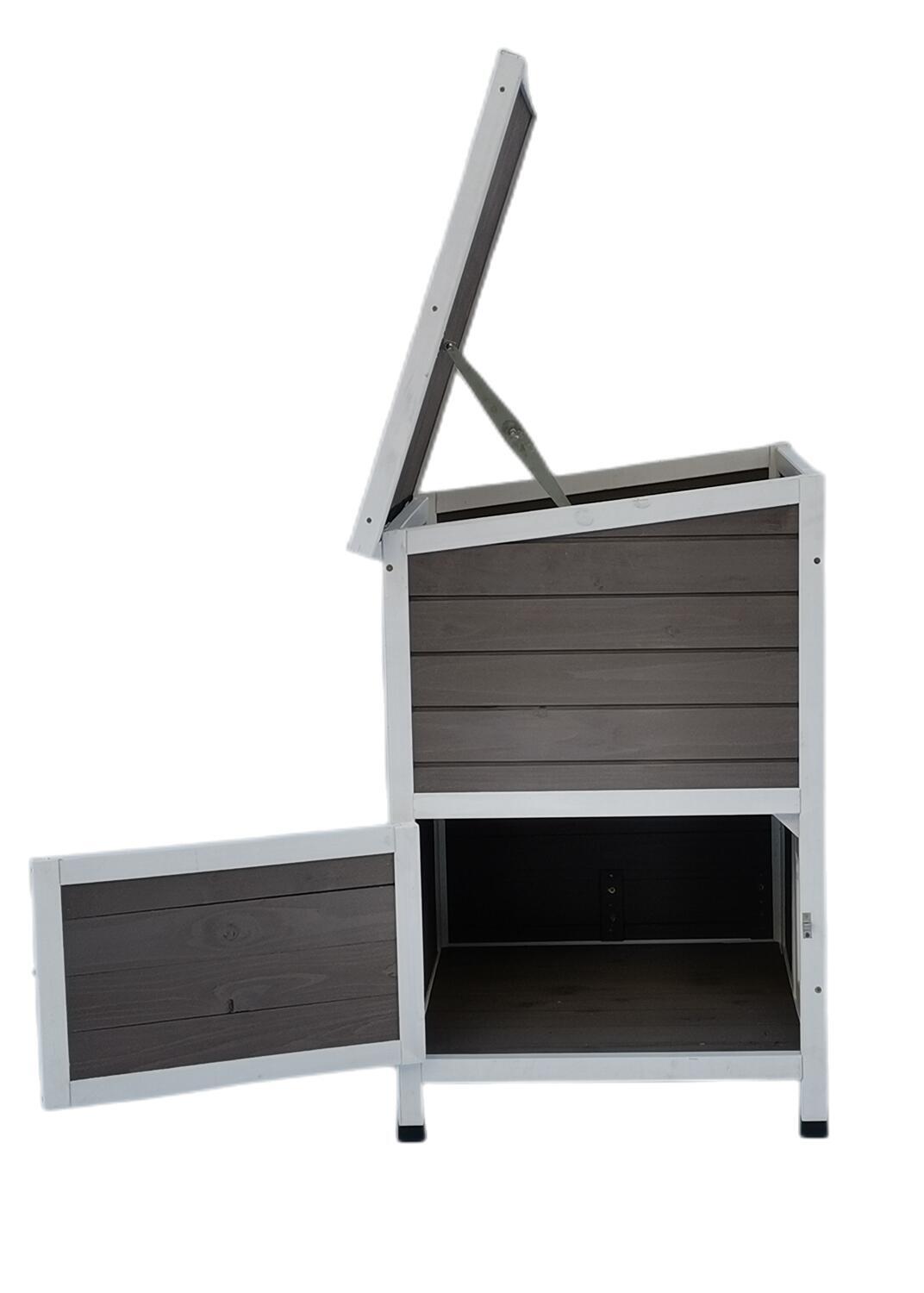YES4PETS 2 Story Cat Shelter Condo with Escape Door Rainproof Kitty House-Pet Care > Cat Supplies-PEROZ Accessories