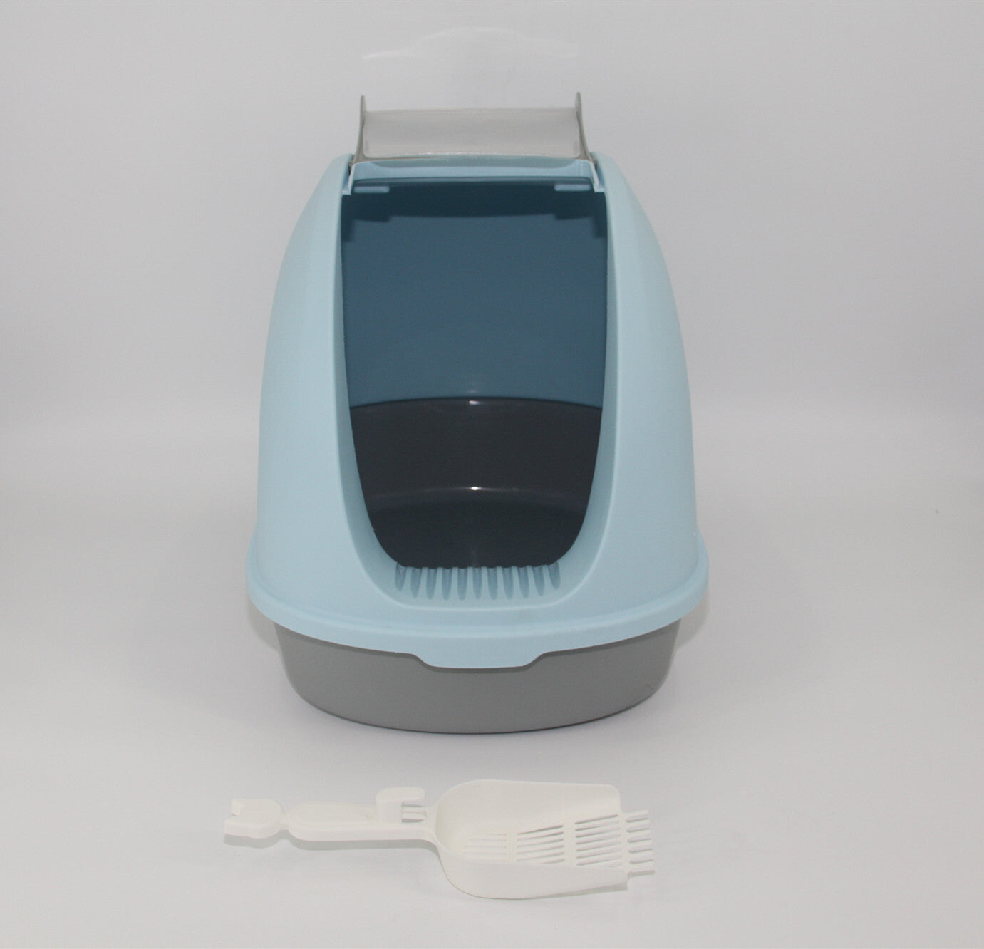 YES4PETS Portable Hooded Cat Toilet Litter Box Tray House with Handle and Scoop Blue-Pet Care > Cat Supplies-PEROZ Accessories